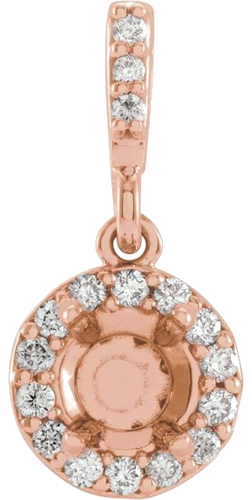 Pakabukas „Halo-Style“ 585 Rožinis Aukso Round 4.5mm (1)