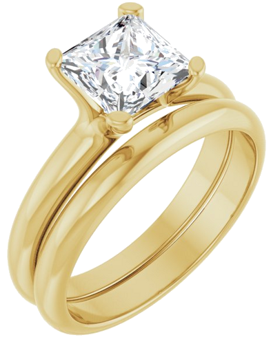 Sužadėtuvių Žiedas „Solitaire“ 14k yellow gold Square 6.5mm (6)