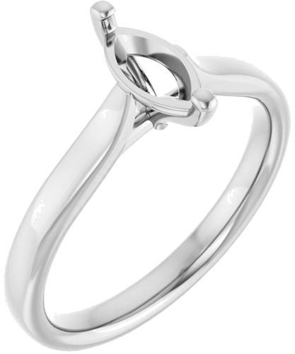 14K White 8x4 mm Marquise Engagement Ring Mounting (1)