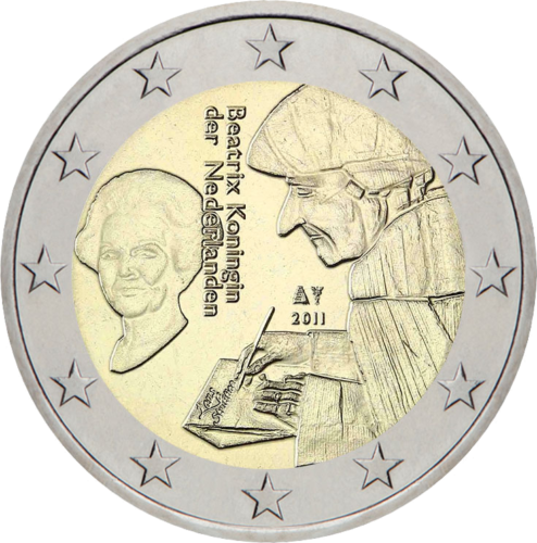 2011 Nyderlandai Erazmo 2 eurų moneta (1)