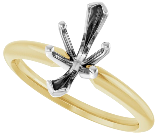 Sužadėtuvių Žiedas „V-End Solitaire“ 585 Baltojo Ir Geltonojo Aukso Marquise 11mm x 5.3mm (5)