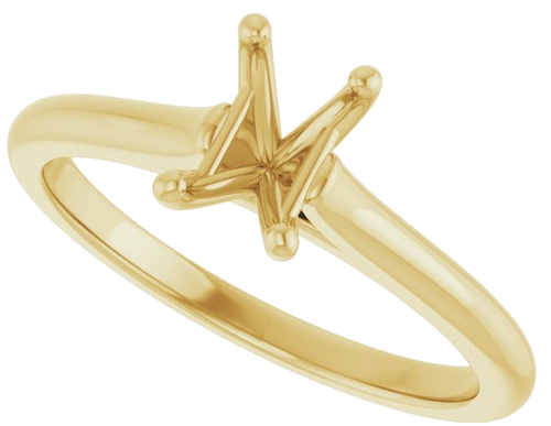 Sužadėtuvių Žiedas „Accented“ 14k yellow gold Emerald 6mm x 4mm (5)