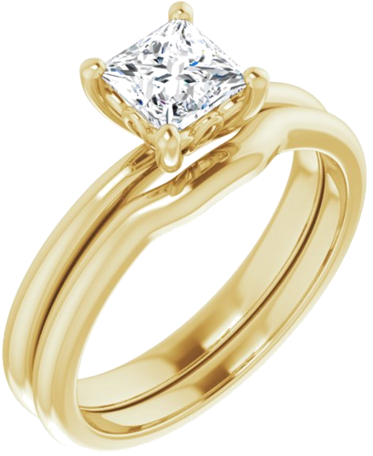 Sužadėtuvių Žiedas 14k yellow gold Square 5mm (6)