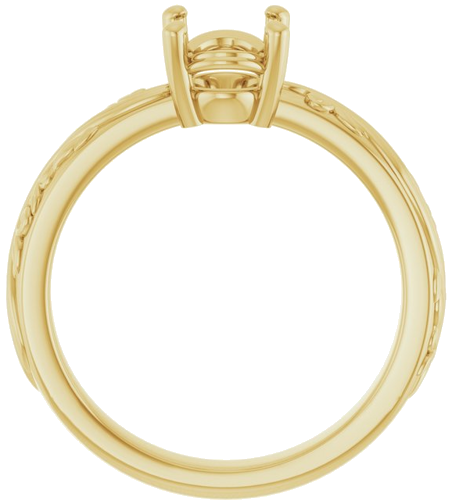 Sužadėtuvių Žiedas „Solitaire Sculptural“ 14k yellow gold Oval 8mm x 6mm (2)