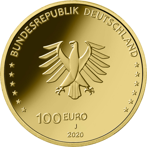 2020 Vokietija Vienybė 100 eurų auksinė moneta (2)