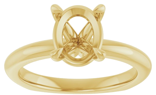 Sužadėtuvių Žiedas „Claw-Prong Euro Shank“ 14k yellow gold Oval 9mm x 7mm (3)