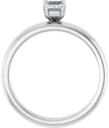 14K White  6x4 mm Emerald Solitaire Engagement Ring Mounting (7)