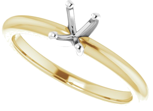 Sužadėtuvių Žiedas „Solitaire“ 585 Baltojo Ir Geltonojo Aukso Oval 6mm x 4mm (5)