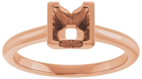 Sužadėtuvių Žiedas „Half-Bezel Solitaire“ 14k rose gold Square 5mm (3)