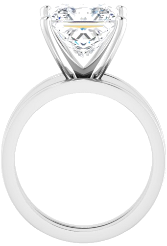 Sužadėtuvių Žiedas „Solitaire“ 10k white gold Square 9mm (7)