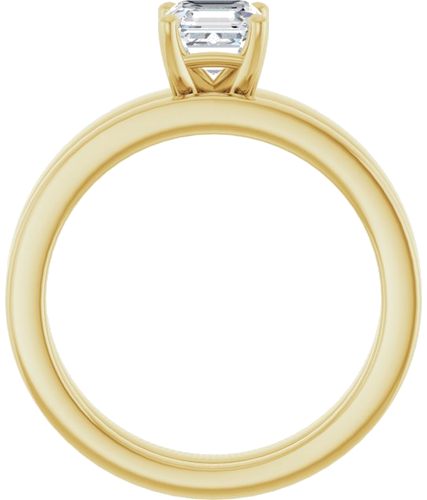 14K Yellow 5 mm Asscher Solitaire Engagement Ring Mounting (5)