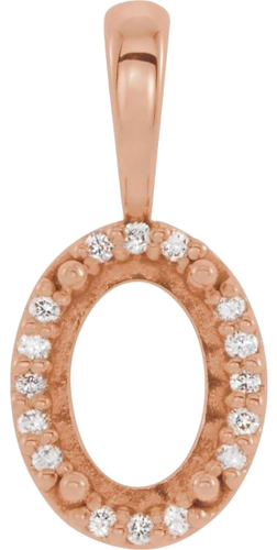 Pakabukas „Oval 4-Prong Halo-Style Cabochon“ 585 Rožinis Aukso Oval 7mm x 5mm (1)