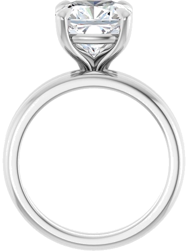 14K White 9x9 mm Cushion Solitaire Engagement Ring Mounting (7)