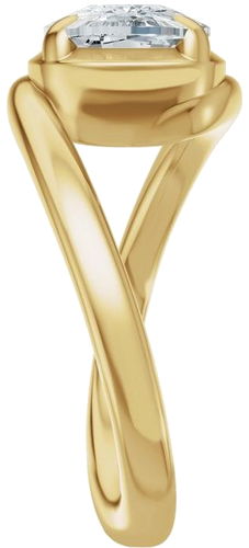 Sužadėtuvių Žiedas „Claw-Prong Solitaire Bypass“ 14k yellow gold Elongated Cushion 9mm x 7mm (4)