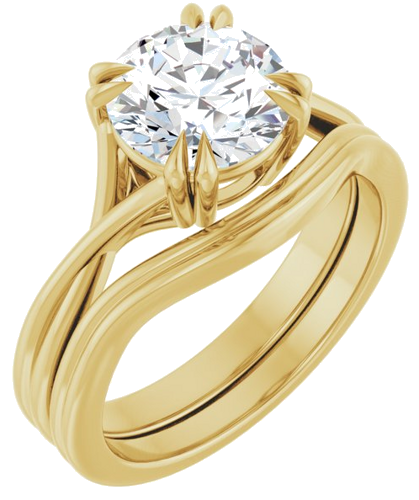 14K Yellow 8 mm Round Solitaire Engagement Ring Mounting (6)