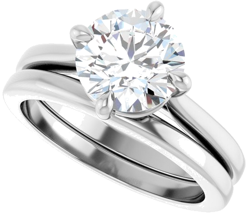 Sužadėtuvių Žiedas „Solitaire“ 14k white gold Round 8mm (10)