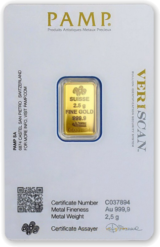 2.5 g Investment Gold Bar Fortuna PAMP (3)