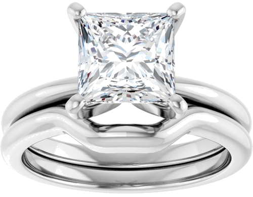 14K White  7x7 mm Square Solitaire Engagement Ring Mounting (8)