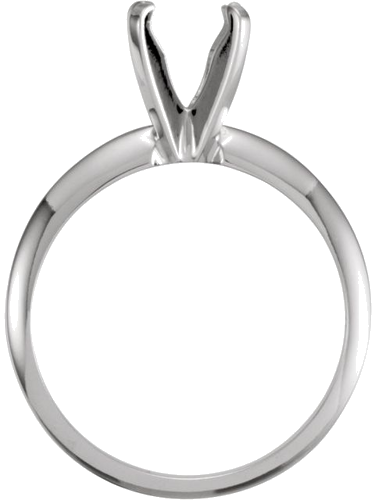 14K White 6.6-7.2 mm Round Solitaire Engagement Ring Mounting (2)