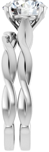 Sužadėtuvių Žiedas „Infinity-Inspired“ 14k white gold Round 8mm (9)