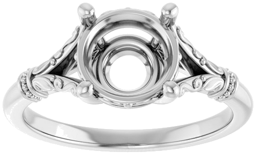 Sužadėtuvių Žiedas „Split Shank“ 925 Sidabro Round 8mm (3)