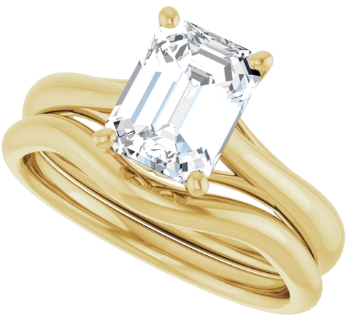 Sužadėtuvių Žiedas „Solitaire“ 14k yellow gold Emerald 8mm x 6mm (10)