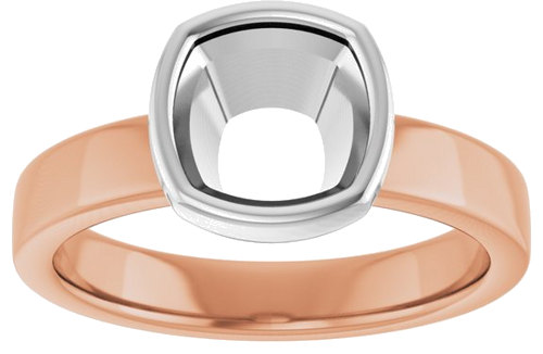 Sužadėtuvių Žiedas „Solitaire“ 585 Baltojo Ir Rožinis Aukso Cushion 7mm (3)