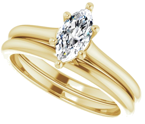 Sužadėtuvių Žiedas „Accented“ 14k yellow gold Marquise 8mm x 4mm (10)