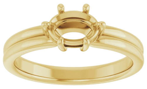 Sužadėtuvių Žiedas „Solitaire“ 10k yellow gold Oval 7mm x 5mm (3)
