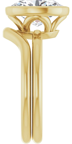 Sužadėtuvių Žiedas „Bezel-Set“ 14k yellow gold Oval 10mm x 8mm (9)