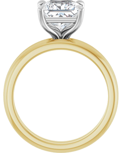 Sužadėtuvių Žiedas „Claw-Prong“ 14k yellow/white gold Square 7mm (7)