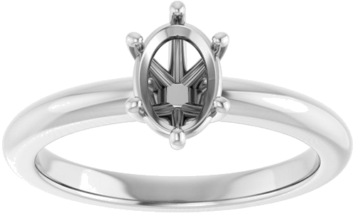 Sužadėtuvių Žiedas 14k white gold Oval 7mm x 5mm (3)