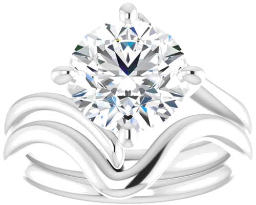 Sužadėtuvių Žiedas „Solitaire Bypass“ 14k white gold Round 9mm (8)