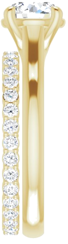 Sužadėtuvių Žiedas „Solitaire“ 585 Geltonojo Aukso Round 7mm (9)