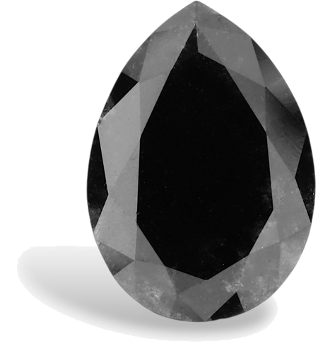 1.93 carat Fancy Black-VVS2 Natūralus Pear Deimantas (1)