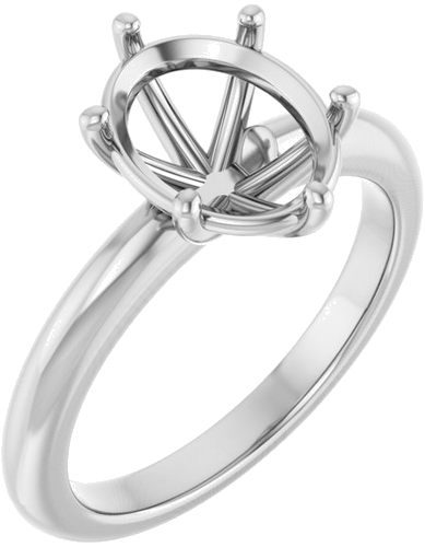 Sužadėtuvių Žiedas 14k white gold Oval 10mm x 8mm (1)