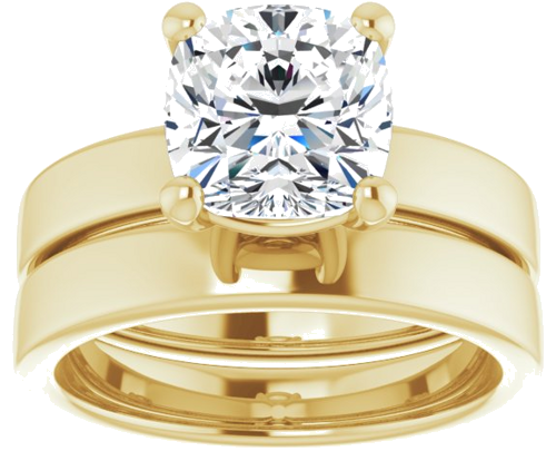 Sužadėtuvių Žiedas „Solitaire“ 14k yellow gold Cushion 8mm (8)