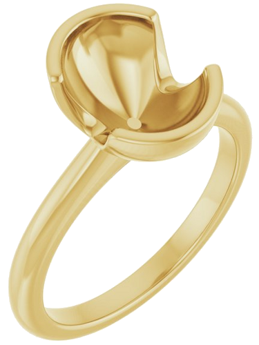 Sužadėtuvių Žiedas „Half-Bezel“ 14k yellow gold Oval 10mm x 8mm (1)