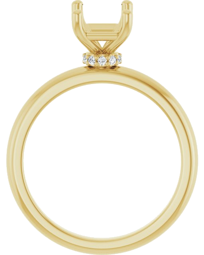 14K Yellow 8 x 6 mm Emerald .05 CTW Lab-Grown Diamond Semi-Set Hidden Halo Engagement Ring (2)