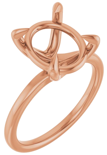 Sužadėtuvių Žiedas 14k rose gold Oval 12mm x 10mm (1)