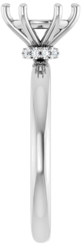 Sužadėtuvių Žiedas „Accented“ 14k white gold Round 7.4mm (3)