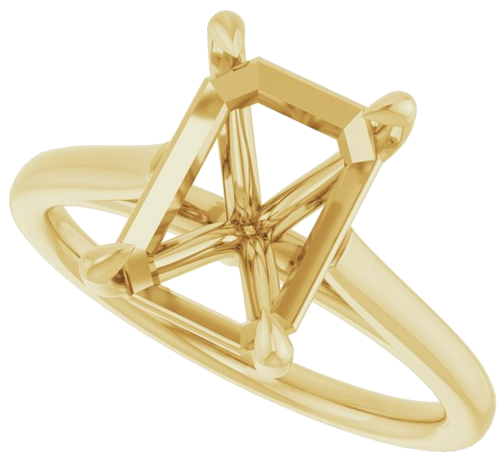 Sužadėtuvių Žiedas „Claw-Pong“ 14k yellow gold Emerald 10mm x 7mm (5)