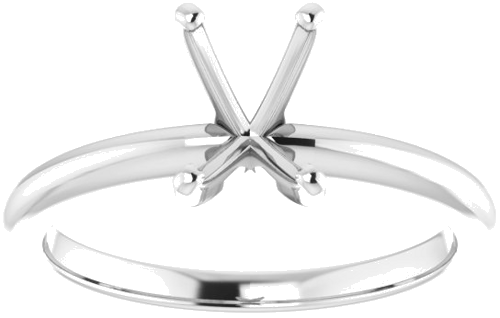 14K White  7x5 mm Emerald Solitaire Engagement Ring Mounting (3)