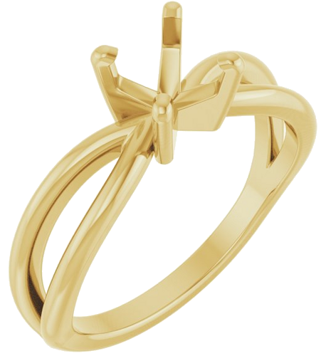 14K Yellow 6.5 mm Round Split Shank Engagement Ring Mounting (1)