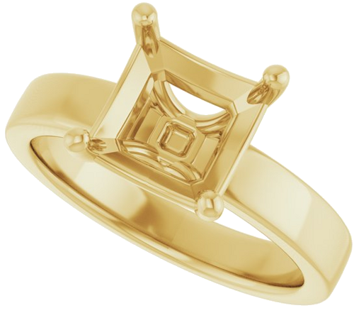 Sužadėtuvių Žiedas „Solitaire“ 14k yellow gold Asscher 8mm (5)