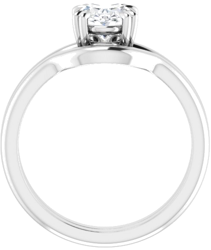 Sužadėtuvių Žiedas „Solitaire“ 585 Baltojo Aukso Oval 8mm x 6mm (7)