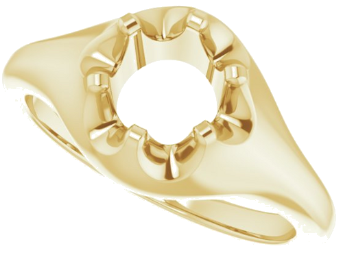 Sužadėtuvių Žiedas „Solitaire Belcher“ 14k yellow gold Round 6mm (5)
