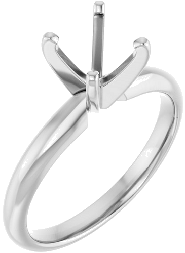 Sužadėtuvių Žiedas „Solitaire“ 585 Baltojo Aukso Round 6mm x 6.6mm (1)