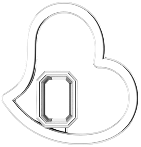 Pakabukas „Heart“ 925 Sidabro Emerald 6mm x 4mm (1)