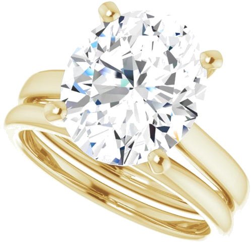 14K Yellow 12x10 mm Oval Engagement Ring Mounting (10)